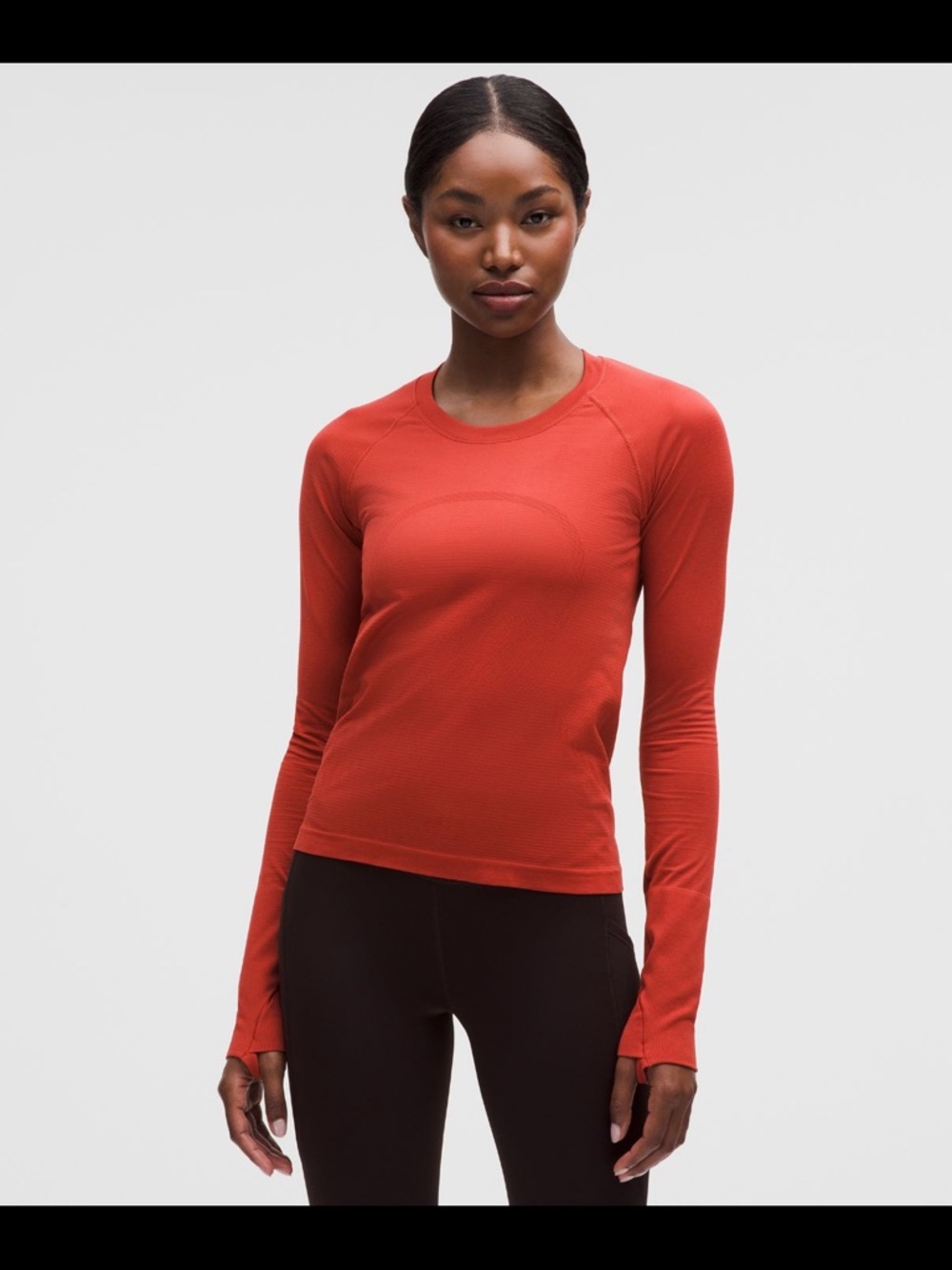 lululemon athletica Women's Long-Sleeve Crew Top - Coral Red